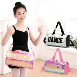 Children Dance Bag National Latin Laser One Shoulder Backpack Portable Cartoon Dance Bag for Girls Ballet Handbag