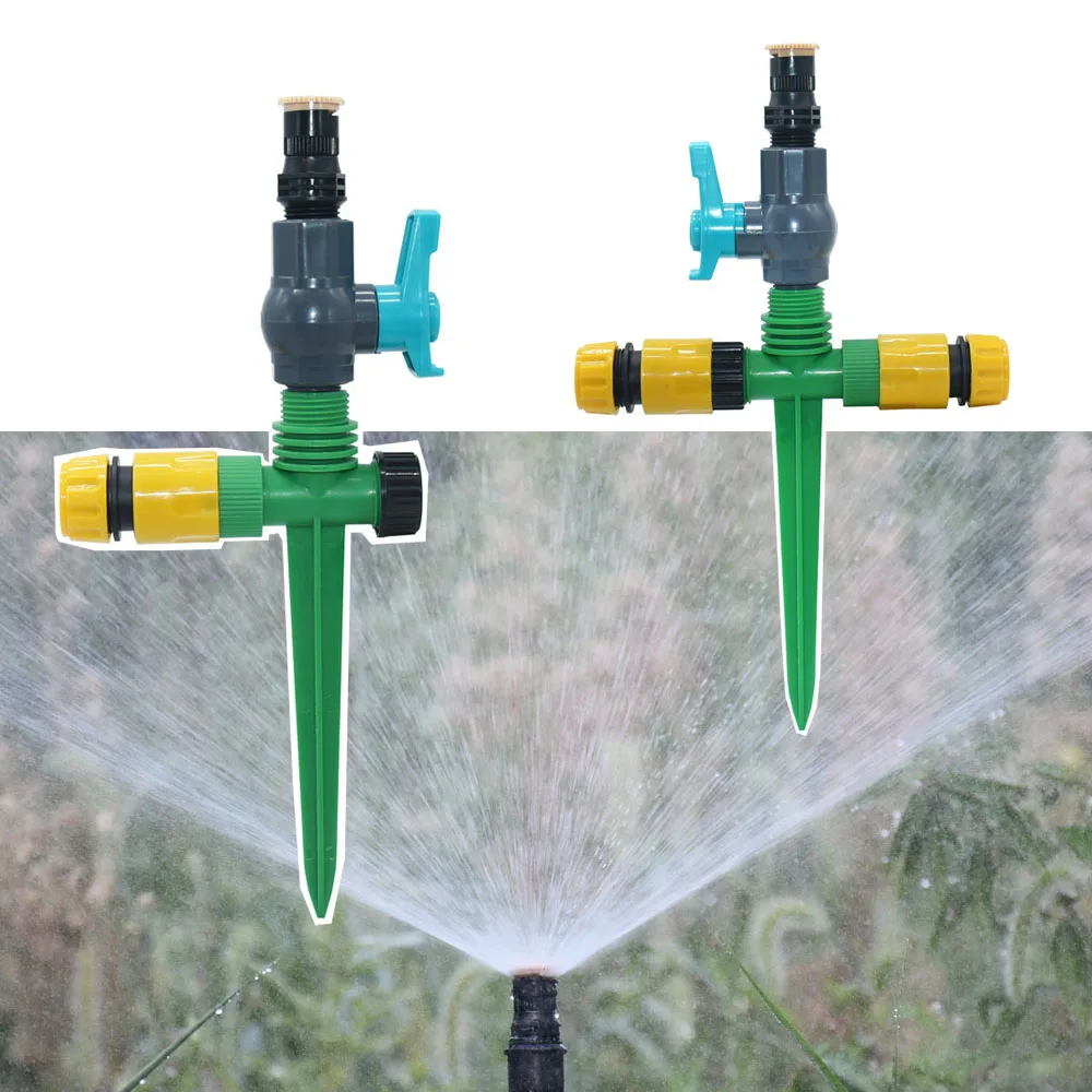 Garden Sprinkler 360° Rotation Irrigation Watering System Sprinkler plastic Support Agriculture Lawn Farm Watering Sprinkler