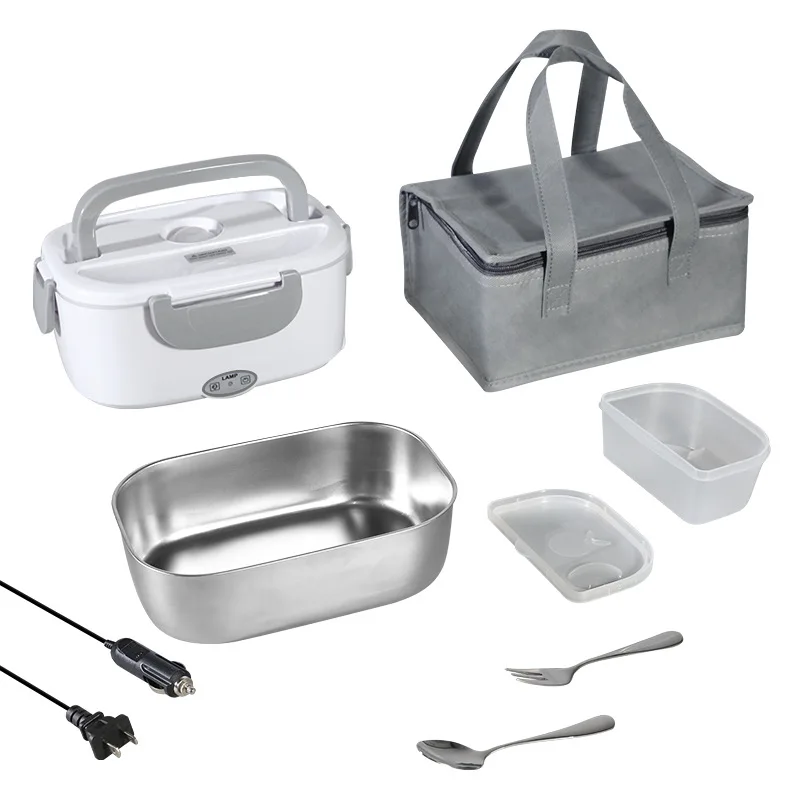 1.5L Portable Electric Heating Stainless Steel Liner Lunch Box Food Container 5-in-1 Use Home and car dual-use insulated heated