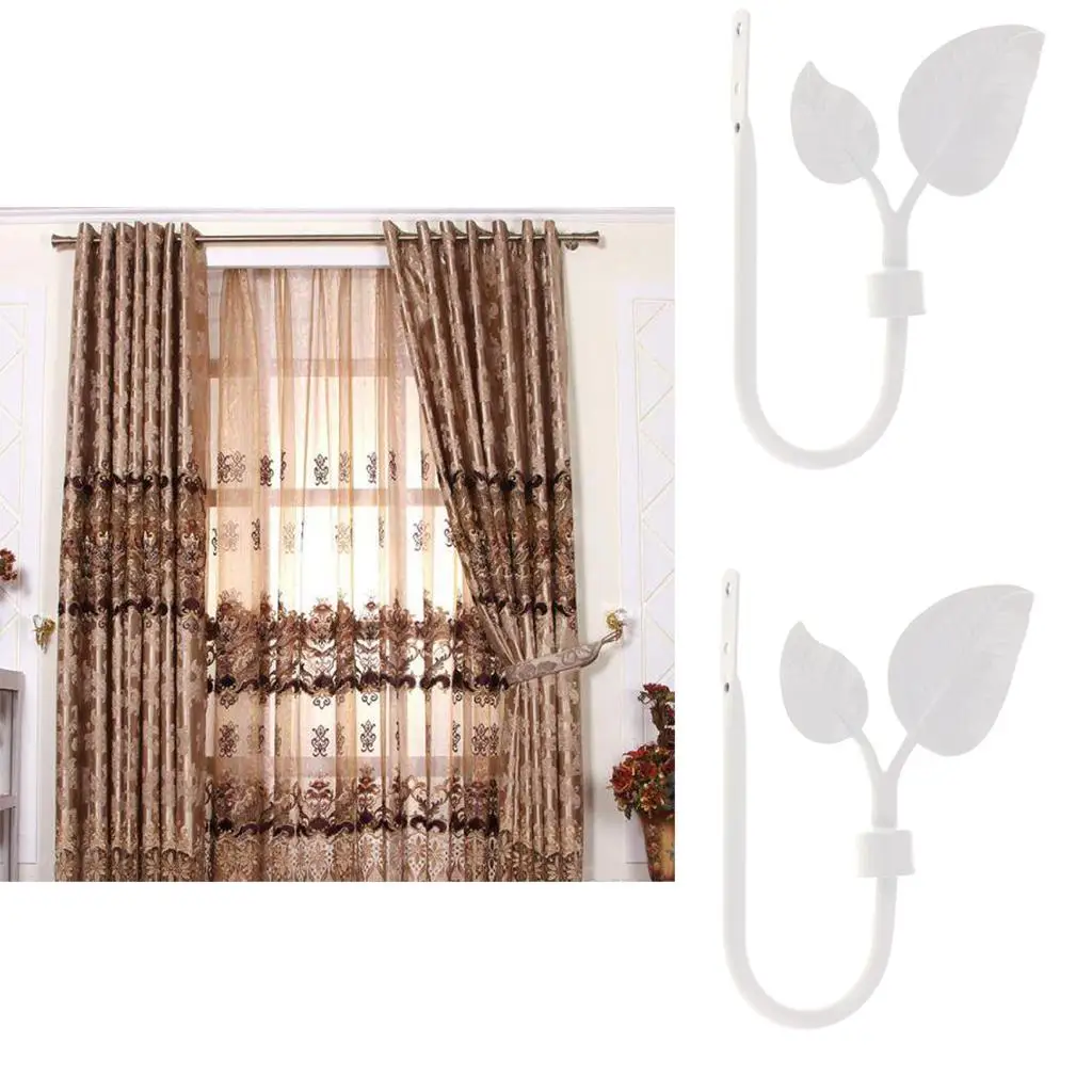 2 Tree Leaves Curtain Hook Window Drapery Tieback Tie Backs Hook Wall Mount hanger