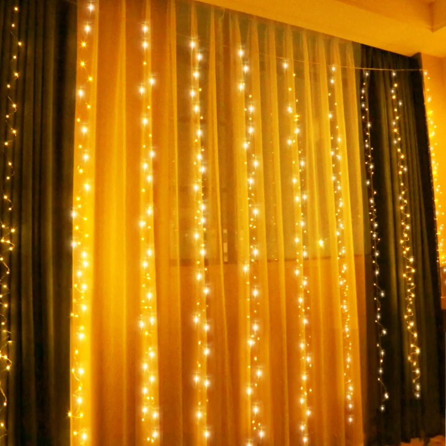 USB 3M LED Curtains Festoon Led Light Garlands Christmas Lights Christmas Decorations 2022 String Lights New Year Street Garland