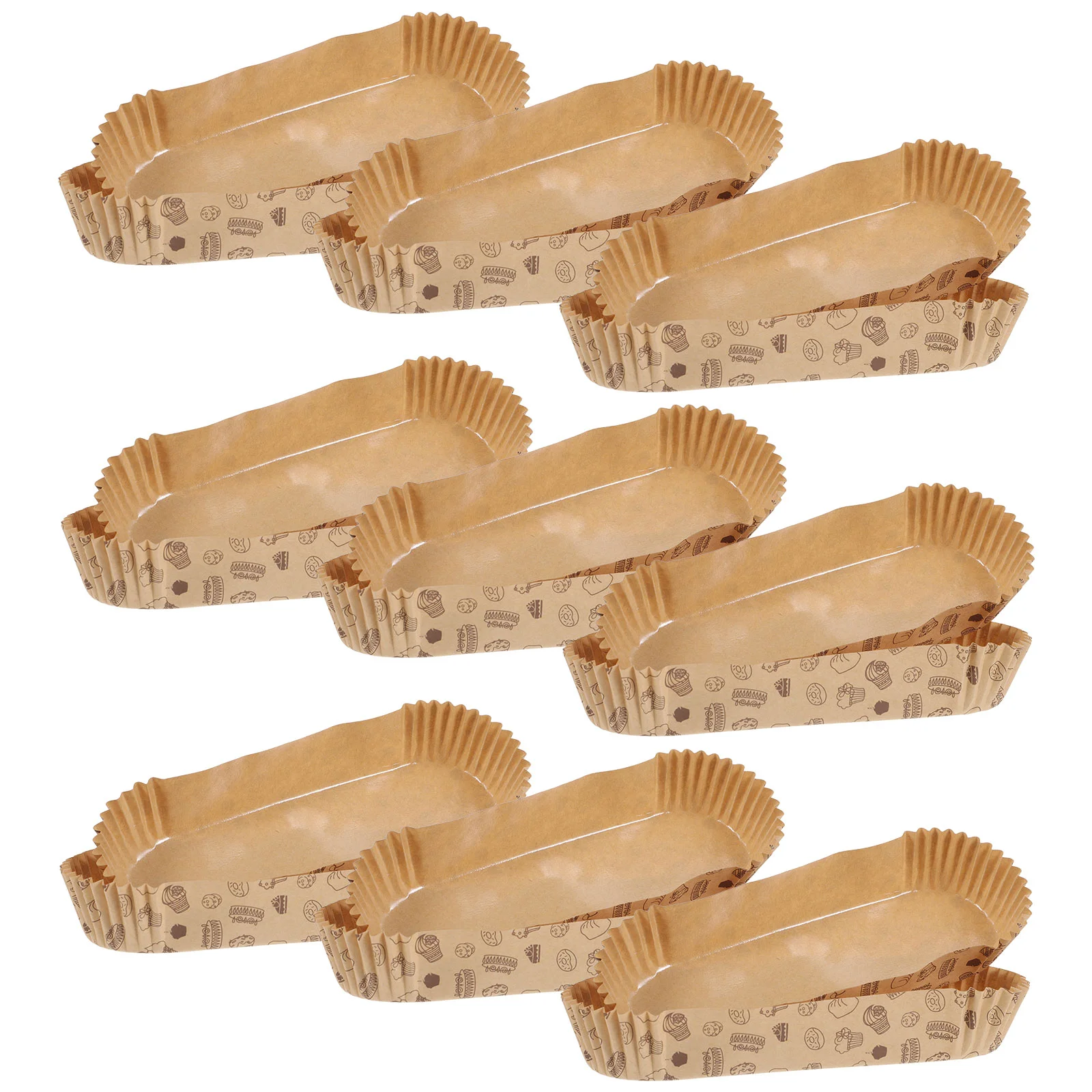 

Pan Paper Cups Boat Shaped Bread Trays Wrapping Container Coated Decorative Cupcake Liners