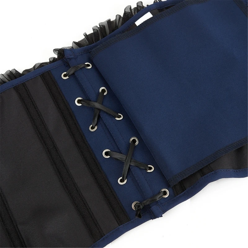 Korset Istana Bawah Dada Pakaian Pembentuk Atasan Tabung Warna Solid Bustier Bawah Dada untuk Wanita Korset Gotik Atasan Potong