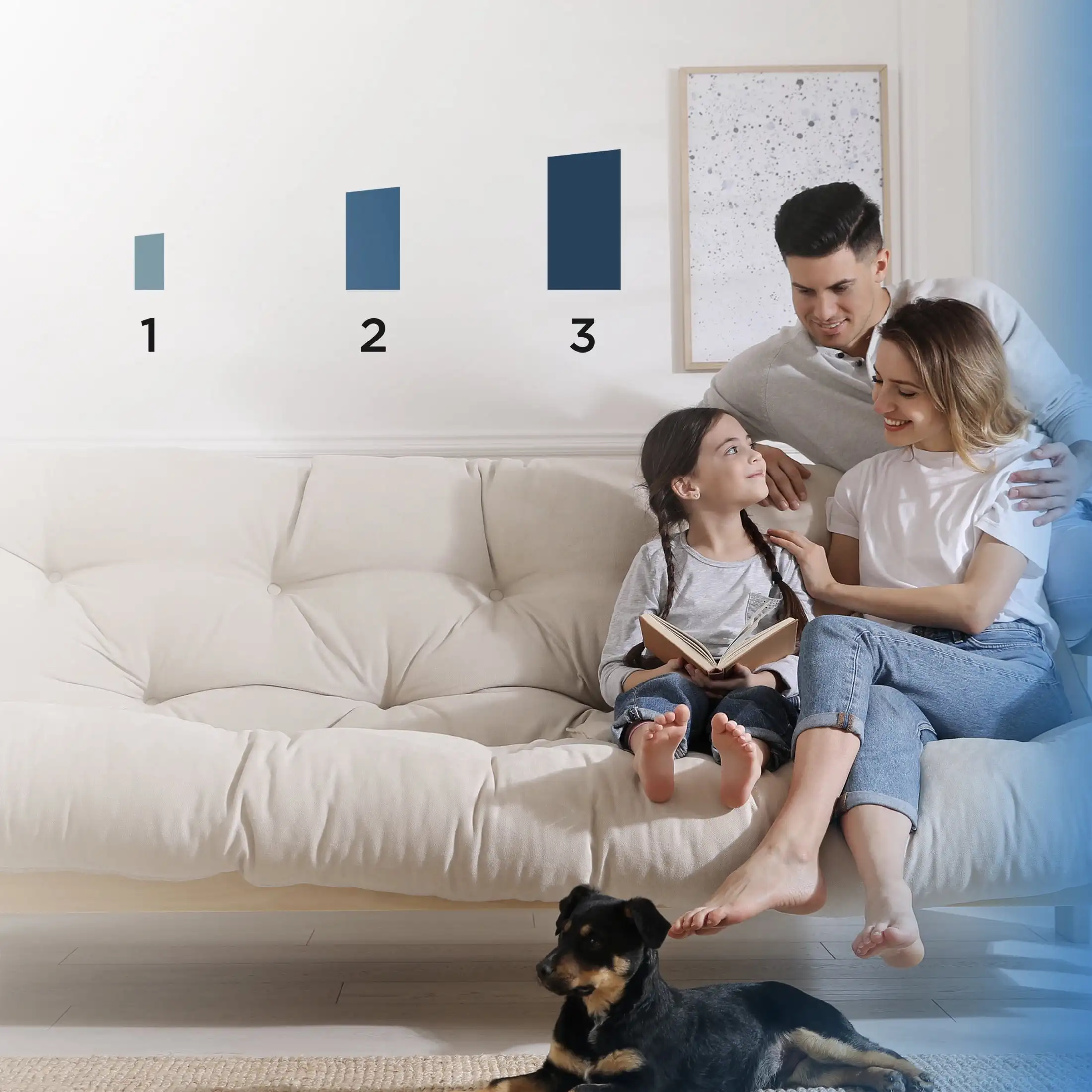 Tour de ventilateur intelligente à 3 vitesses avec Wi-Fi, 42 "de haut, bleu, neuf