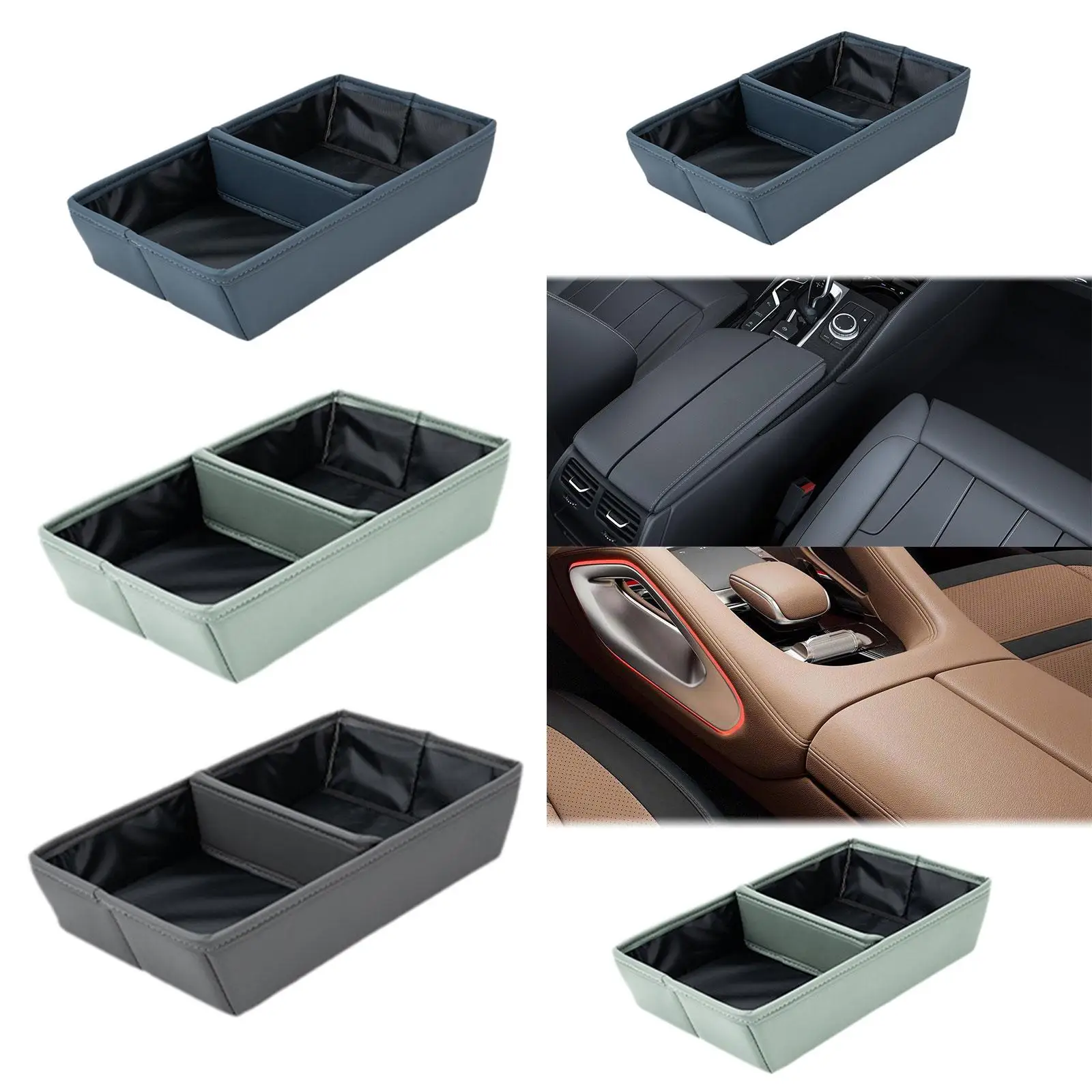 Storage Box Under Central Control Car Organizer Tray Tissue Holder Auto Interior