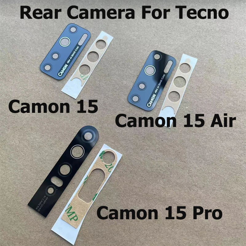 New Rear Back Camera Glass Lens For Tecno Camon 15 Pro Camera Glass With Glue Adhesive Replacement Parts For Camon 15 Air