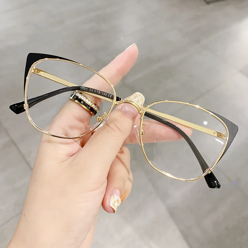 New Trend Cat Eye Anti-blue Light Glasses Women Men Metal Leg Eyeglass Computer Glasses