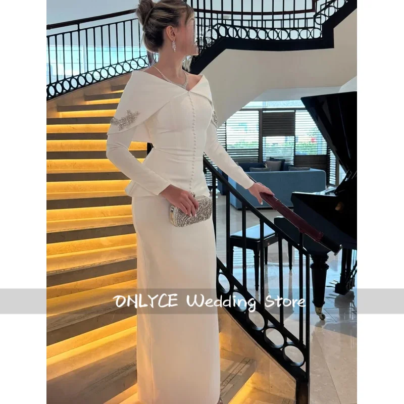 Customized Intricate Jersey Sequined Button Pattern Straight Off-the-shoulder Long Evening Dresses Luxury Chinese Style