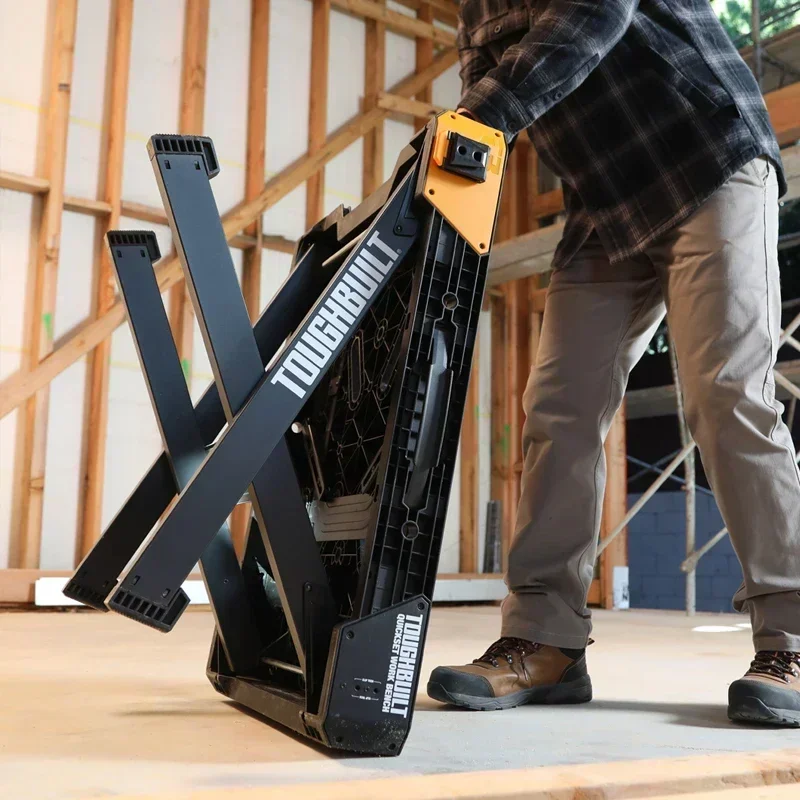 TOUGHBUILT TB-WB700 QuickSet Work Bench Quick Folding Miter Saw Table Multifunctional Portable Maintenance Work Table