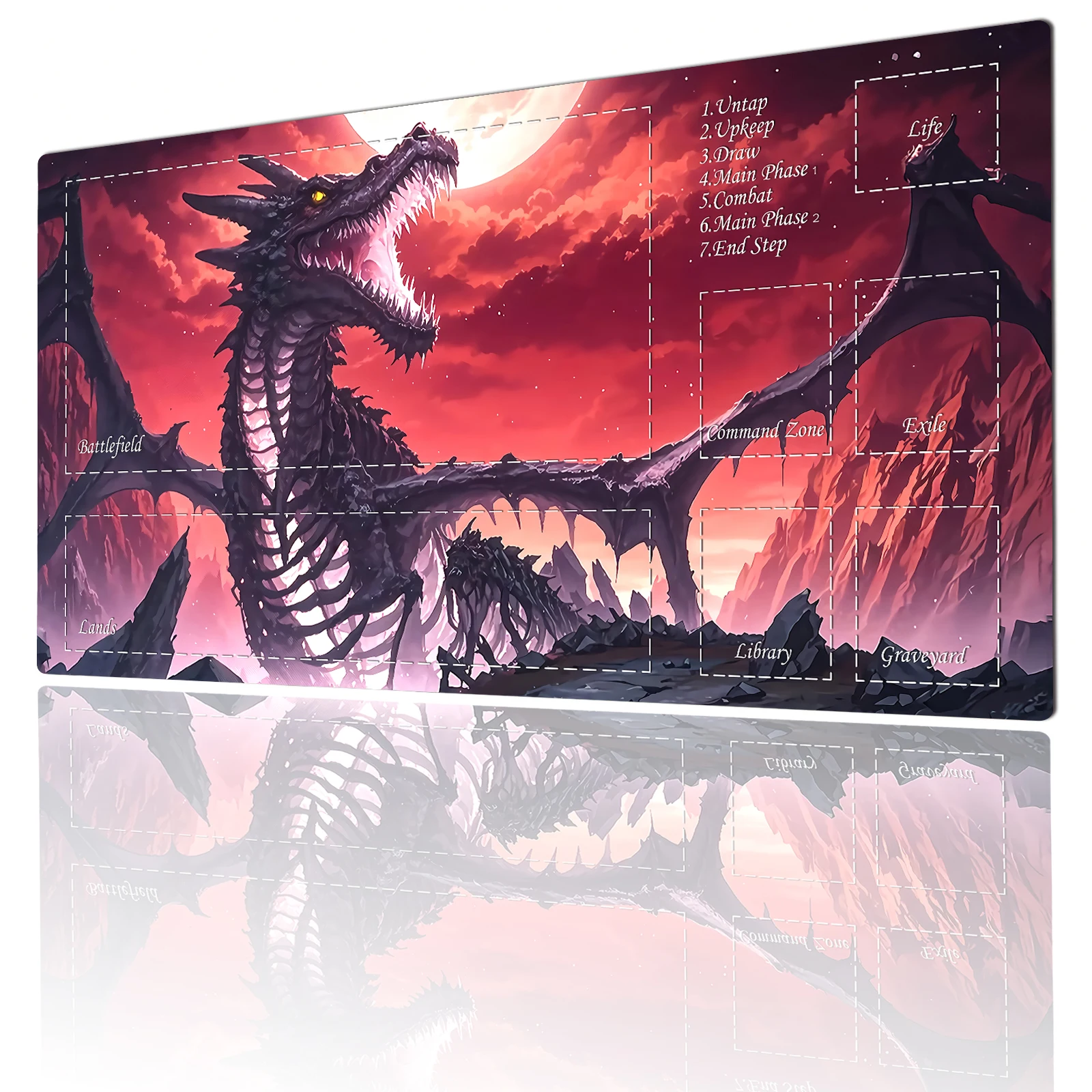 

Magic Card Gaming Mat with zone Fantasy Magic Dragon theme mtg playmat desk mat Commander Playmat suitable for game gathering