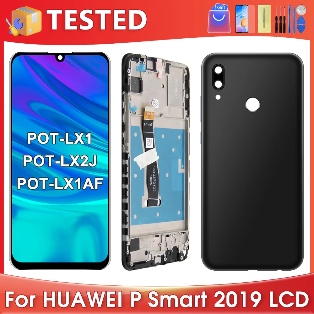 

ЖК-дисплей 6,21 ''для HUAWEI P Smart 2019 для AMOLED POT-LX1 LX1AF LX2J LX3 LX1A, сенсорный экран, дигитайзер в сборе, замена