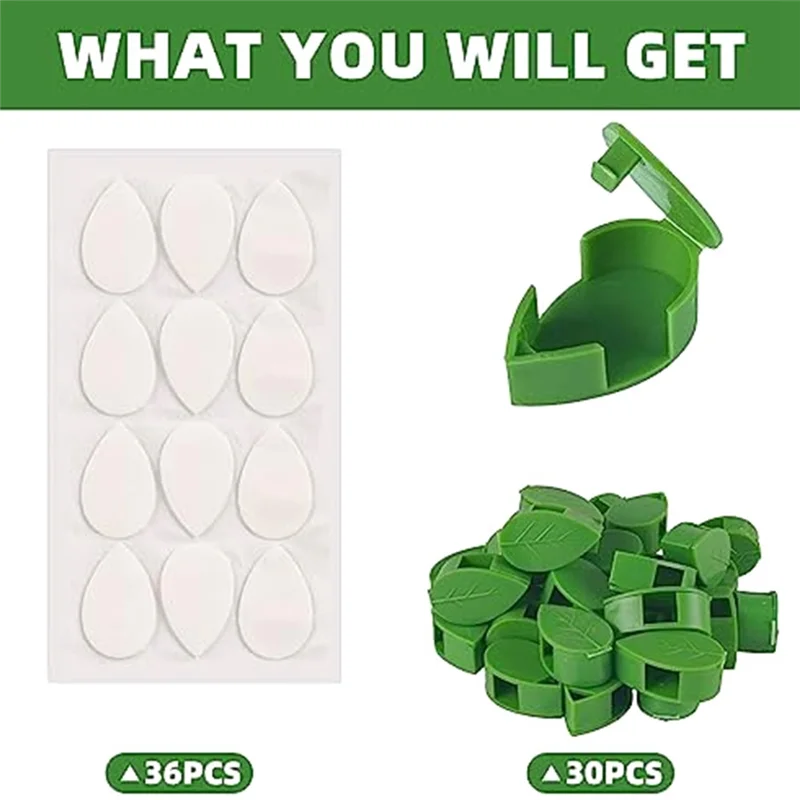 【Popular】30 PCS Invisible Plant Clips Plastic Clip For Climbing Plants, Self-Adhesive Plant Fixing Devices