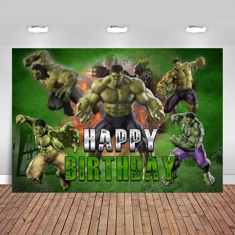 Avenger Hulk Backdrop Boy Superhero Newborn Happy Birthday Party Baby Shower Photograph Background Photo Banner Decoration