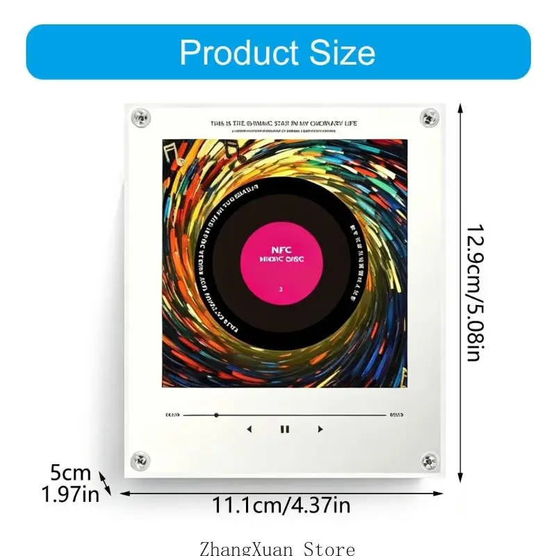 Fridge Music Player Tap to Play Vinyls Record 9 Disc LED Light Acrylic Music Box 3XUF