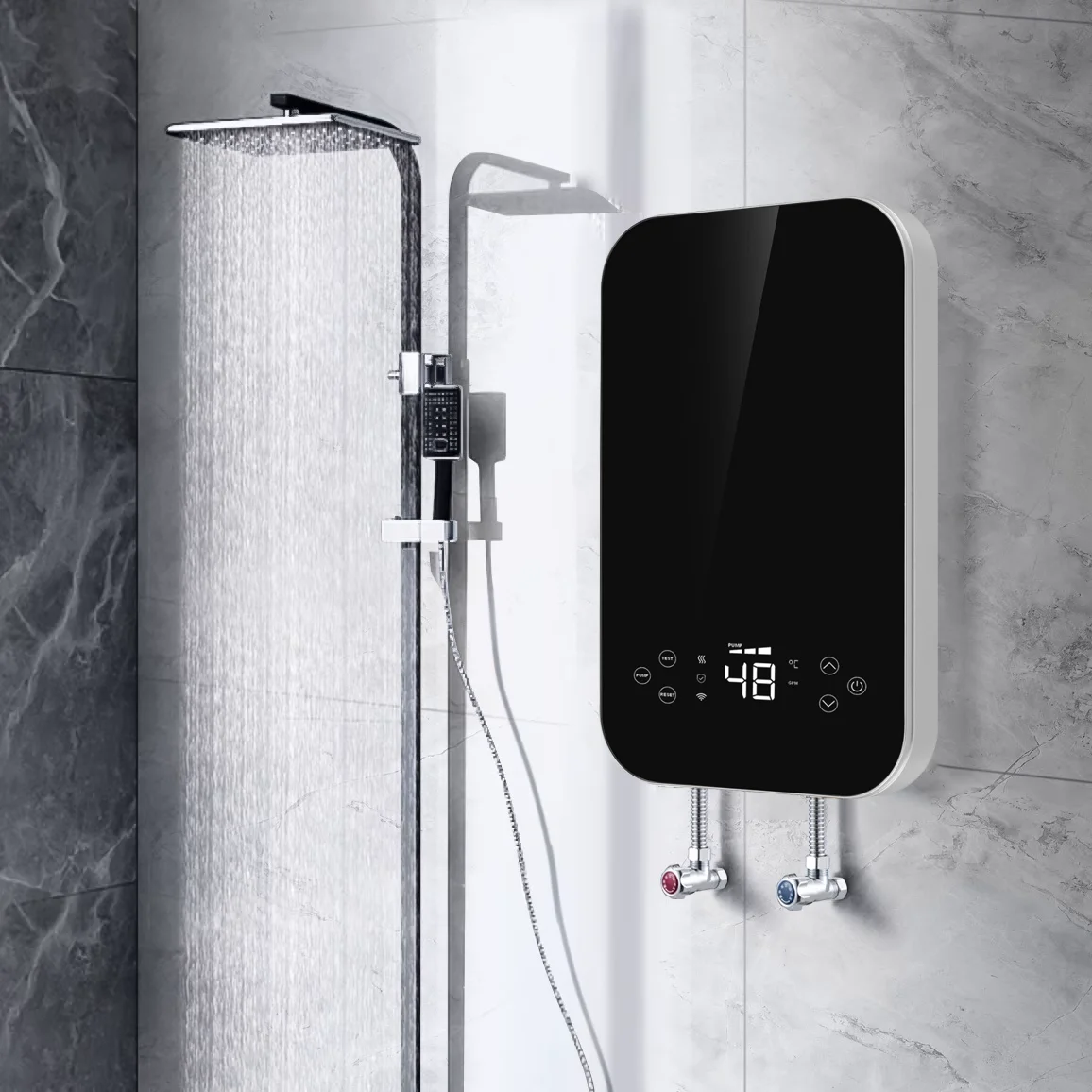 

220-240V 4.5kw Smart App Household Instant Electric Water Heater with Water Pump