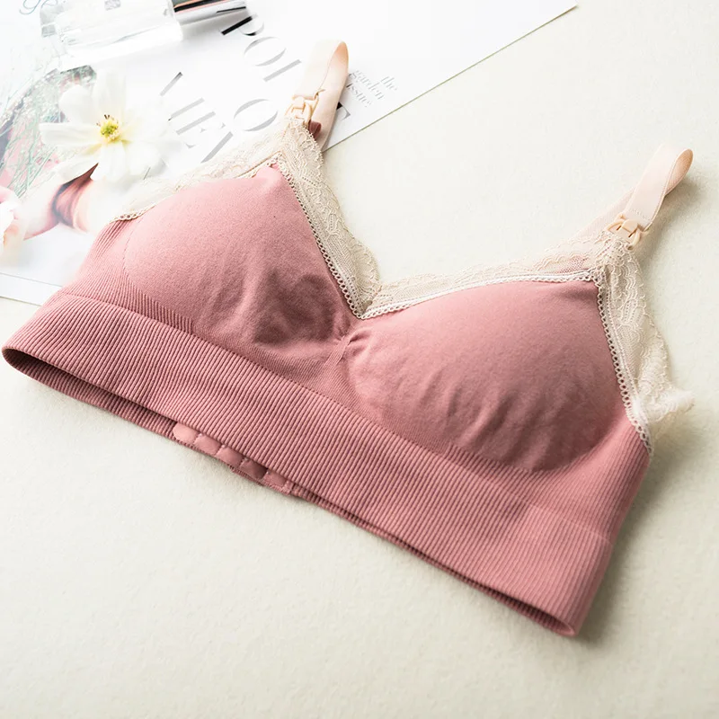 Fdfklak New Breastfeeding Bras Maternity Nursing Bra For Feeding Nursing Underwear Clothes For Pregnant Women 2022 Lace