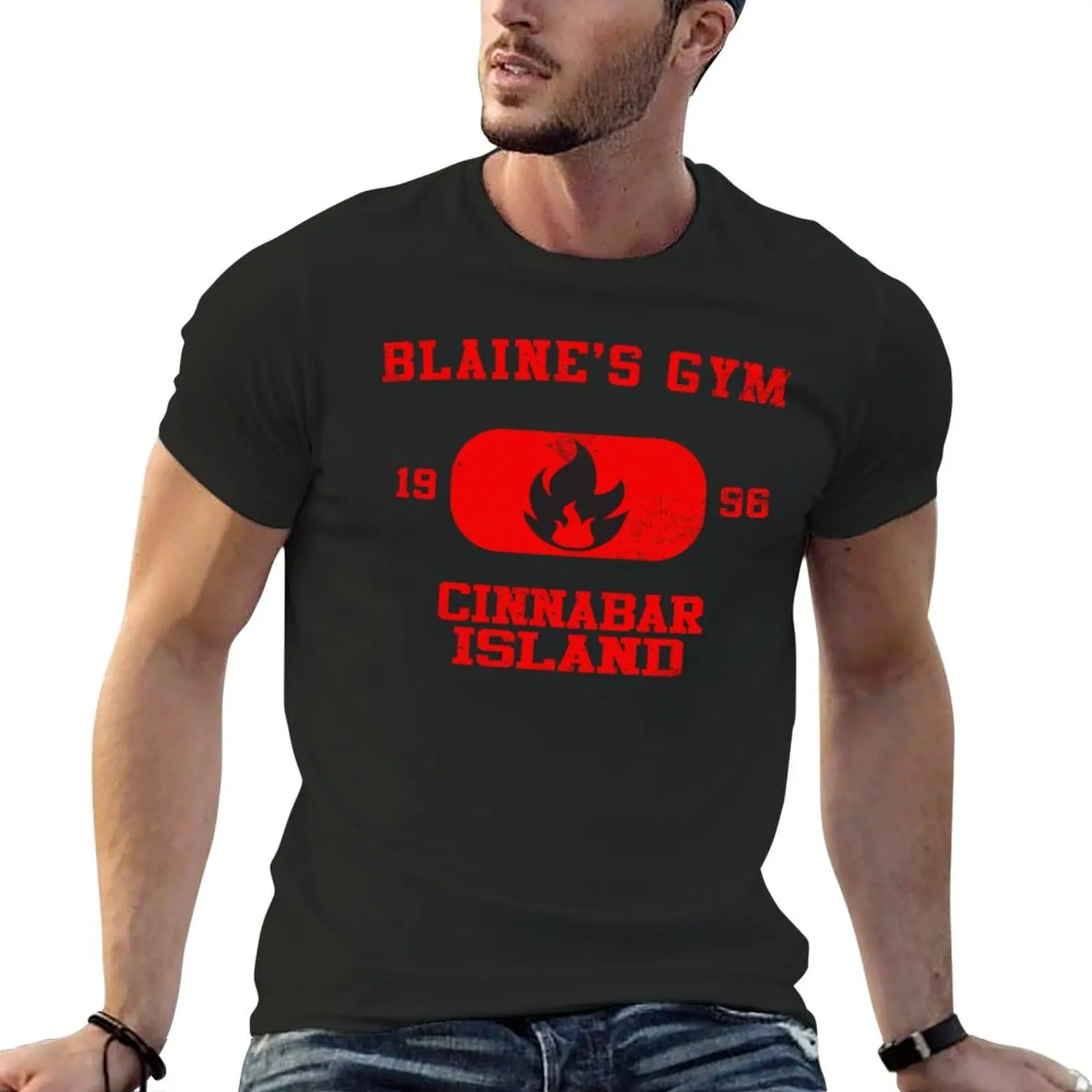 New Blaine's Gym Vintage Essential T-Shirt Anime t-shirt sweat shirts black t shirt plus size t shirts mens clothes