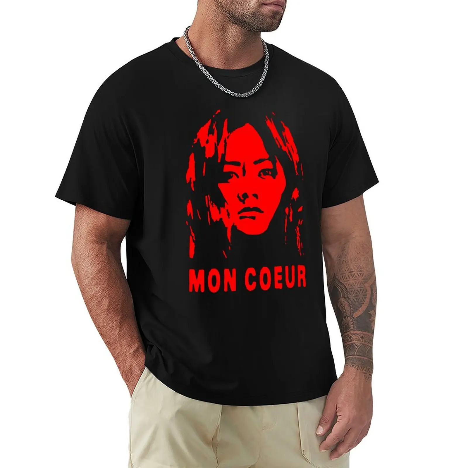 KIMIKO. MON COEUR. THE BOYS. RED. T-Shirt Simple Line Art Print Tee