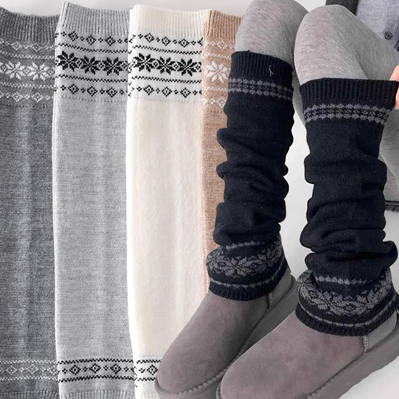 

Осенне-зимние рождественские мягкие носки из искусственной шерсти, утолщенные и теплые верхние носки, модные корейские носки средней длины