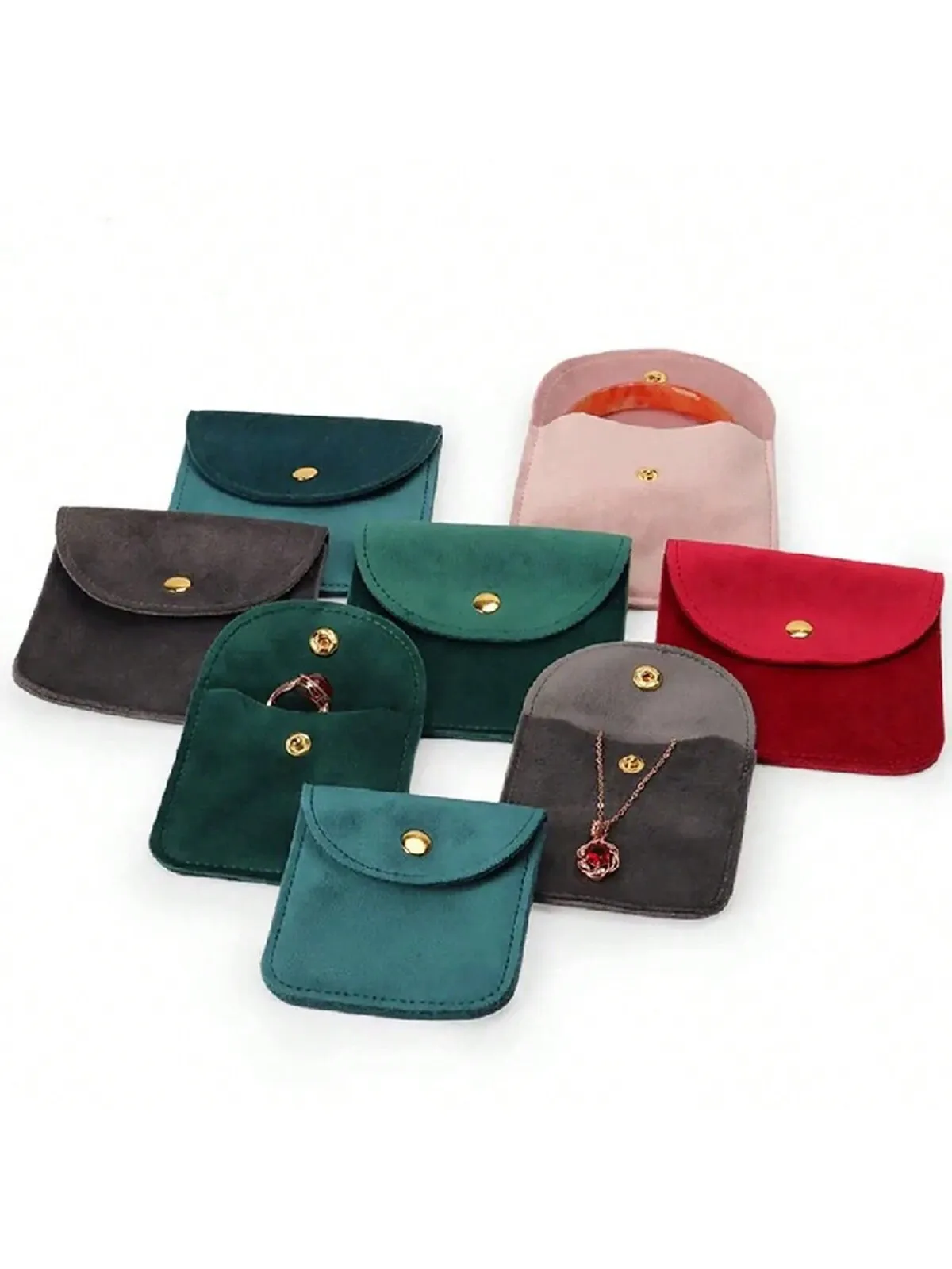 

1Pc Velvet Jewelry Pouches With Snap Button, Wedding Gift Bags For Rings, Bracelets, Necklaces, Earrings And Other Small Item