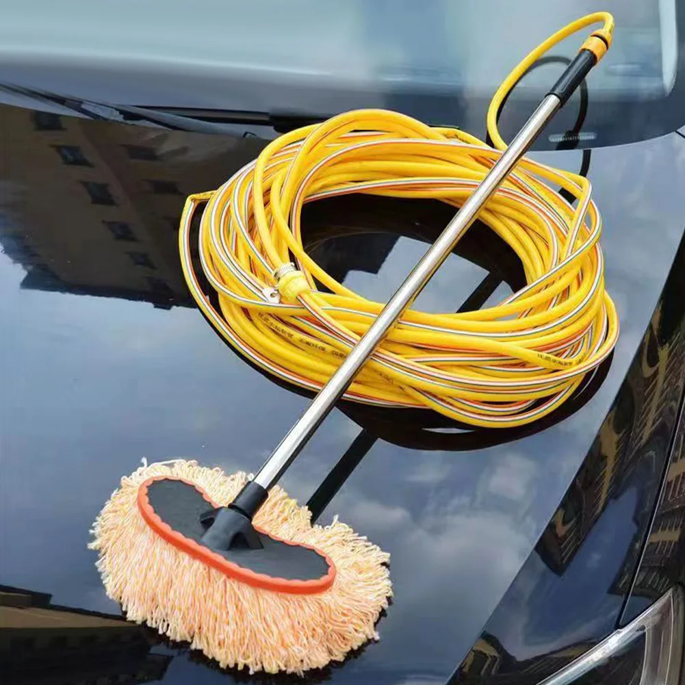 90cm Car Wash Brush Car Cleaning Mop Long Handle Car Cleaning Kit with Water Dispenser Non-Scratch Bristle Auto Accessories 2023