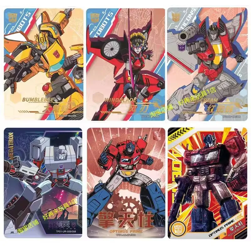 KAYOU Anime Transformers Leader Edition Kartka kolekcjonerska Autoboty Optimus Prime Bumblebee Megatron Zabawka z kreskówek Prezent dla dzieci