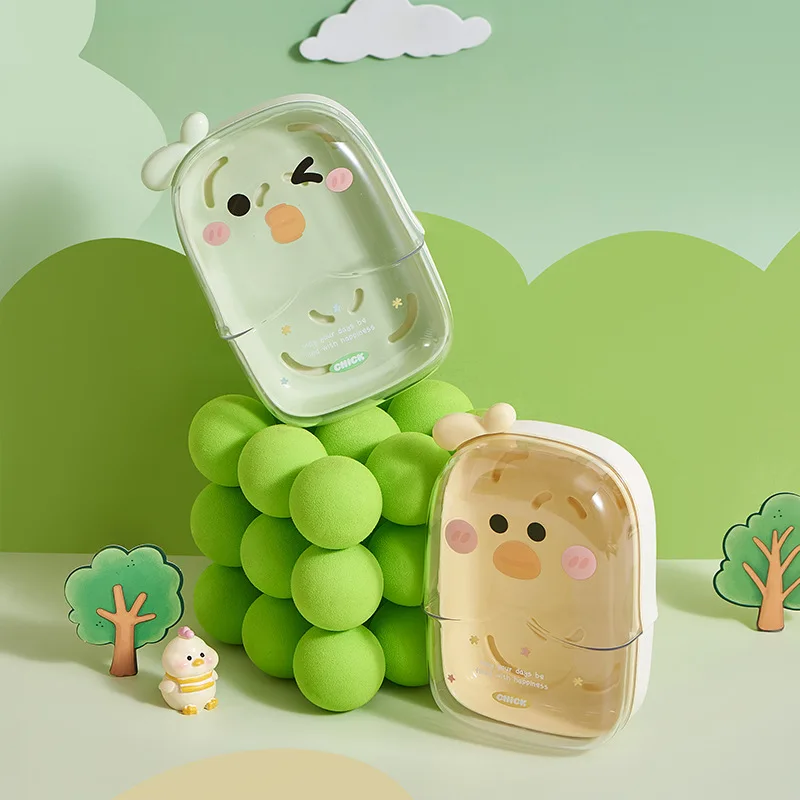 

Creative Thickened Drain Soap Box Household Cartoon Duck Dishes Transparent Portable Soap Dish Plastic Tray Bathroom Accessories