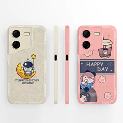 For Tecno Pova 5 4G Pova 5 Pro 5G Case Lovely Astronaut Girl Liquid Durable Simplicity Cover For tecno pova 5 pova 5 Pro Coque