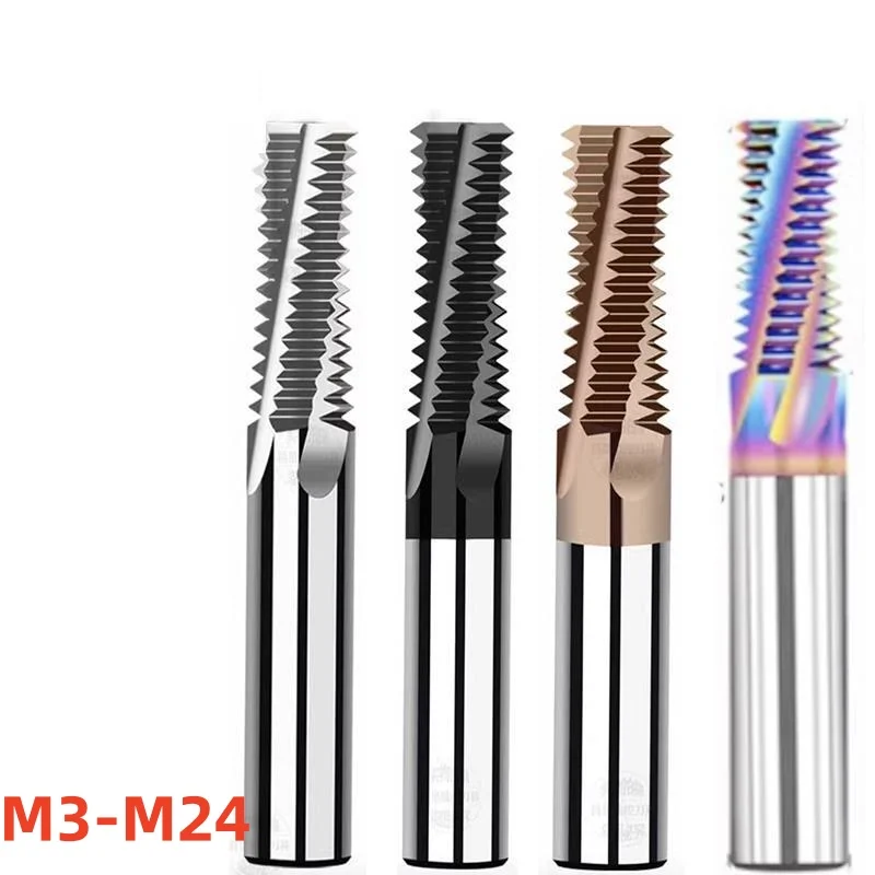 

1PCS CNC Full Flute Machine Solid Carbide Thread Milling Cutter M3M3.5M4M4.5M5M6M8M10M12M14M16M18M20M24 Mill Mills