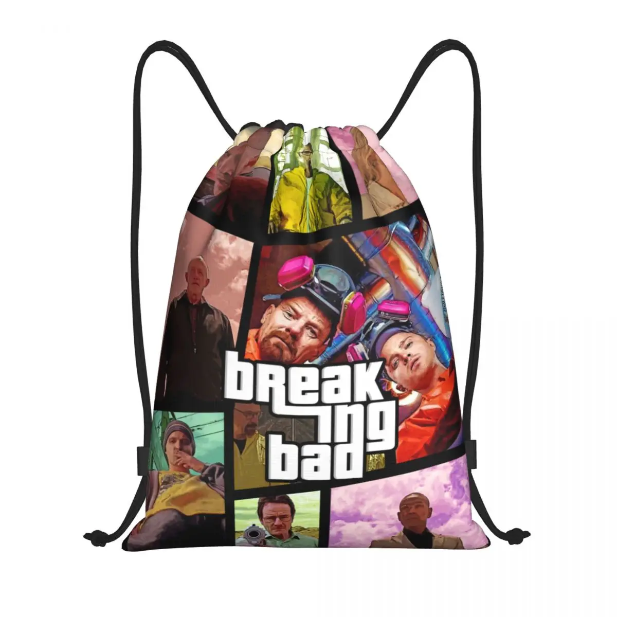 

Breaking Bad Walter White Drawstring Backpack Gym Sports Sackpack Pinkman String Bags for Hiking