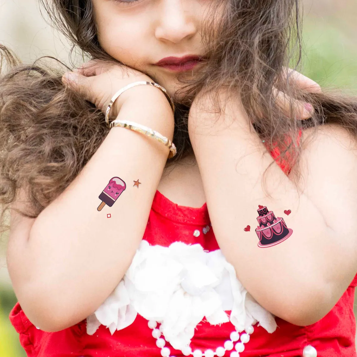 

6pcs Ice Cream Tattoos For Waterproof Colorful Cartoon Body Stickers Temporary Skin Art Durable Washable Fun Stickers