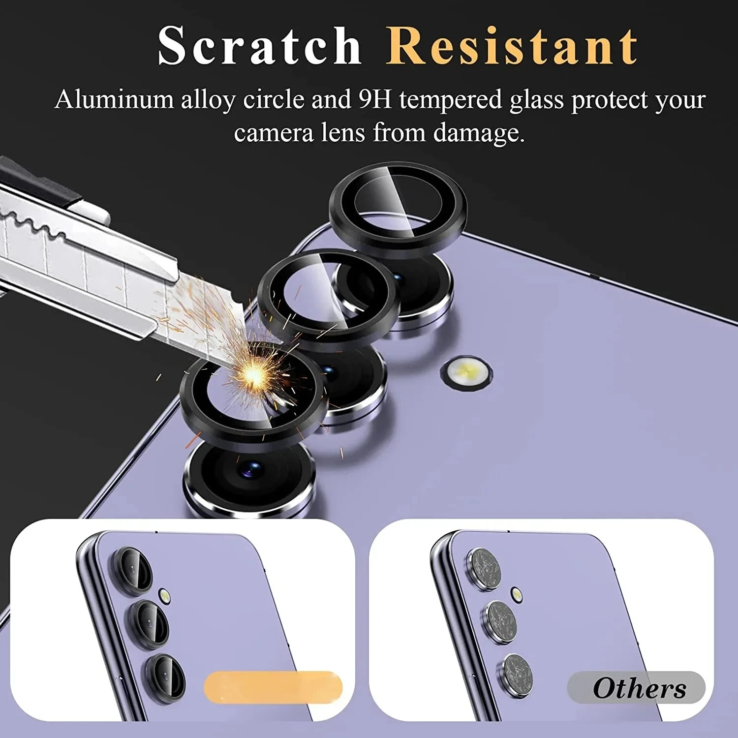 Camera Lens Ring Protectore for Samsung A54 A14 A34 S24 S23 Plus 5G FE Protective Tempered Glass Metal Case Cap image 3