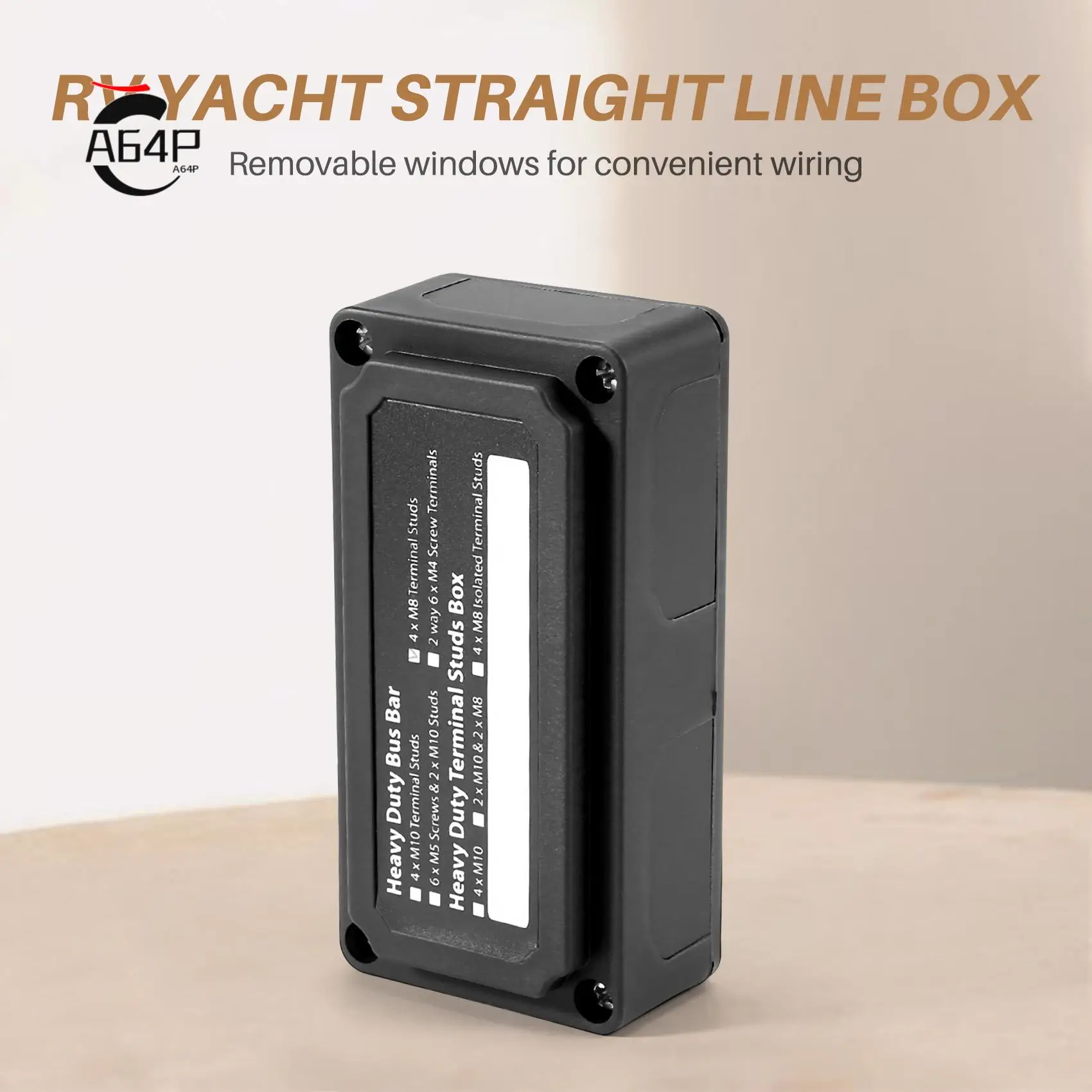 

A64P-DC 48 В 300 А 4-контактные шпильки Блок распределения питания шины для автомобильной лодки (черный)