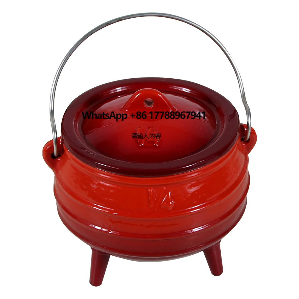 

0.8L Small Enameled South Africa Cast Iron Potjies Pot with 3 Legs for Outdoor Camping