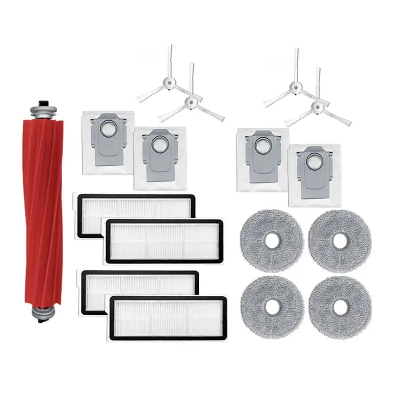 

A67P-17PCS For Roborock Q Revo Maxv / Roborock P10 Pro Robot Vacuums Cleaner Part Main Side Brush Filter Mop Cloths Dust Bag