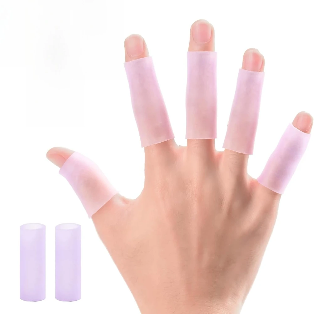 10Pcs Finger Sleeve Protectors Silicone Finger Sleeves Cushions Finger Protects for Fingers Cracking Corns Blisters Calluses