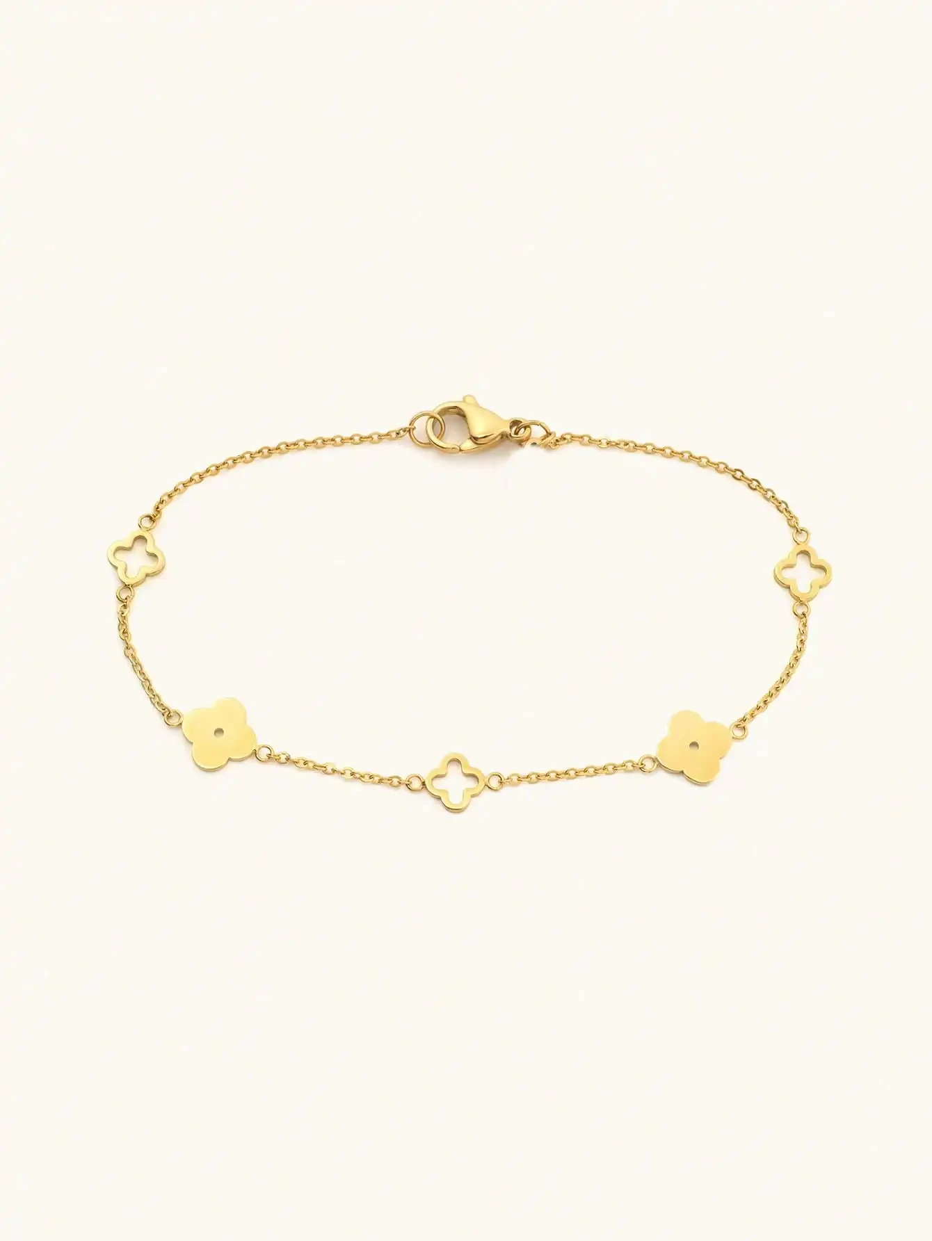 LLL Japón y Corea del Sur estilo simple acero inoxidable trébol de cuatro hojas flor de ciruelo collar con colgante entrelazado para uso diario