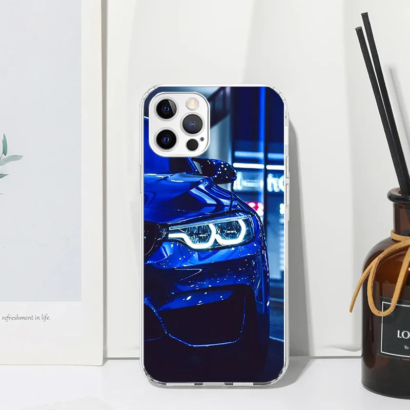 BMW用の青と赤の電話ケース,リアカバー,アート,iPhone 16,15,14,13 pro max,12 mini,11,x,xr,xs,7 plus 8 plus,se 2020