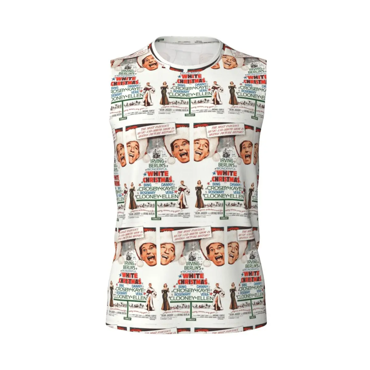 White Christmas - Bing Crosby, Danny Kay Men Printed Sleeveless T-shirt Casual Hip Hop Street Style Beach Holiday Tank Tops