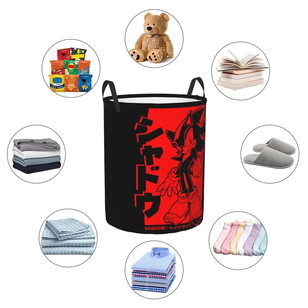 Japanese Shadow The Hedgehog Foldable Laundry Baskets Dirty Clothes Home Organizer Large Waterproof Box For Home Kids - Image 3