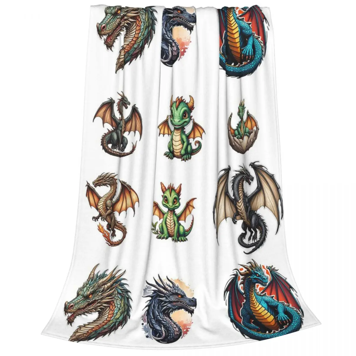 Dragons Set Blanket Fleece Lightweight Sofa Throw Blankets For Home Bedroom Office Throws Bedspread Quilt