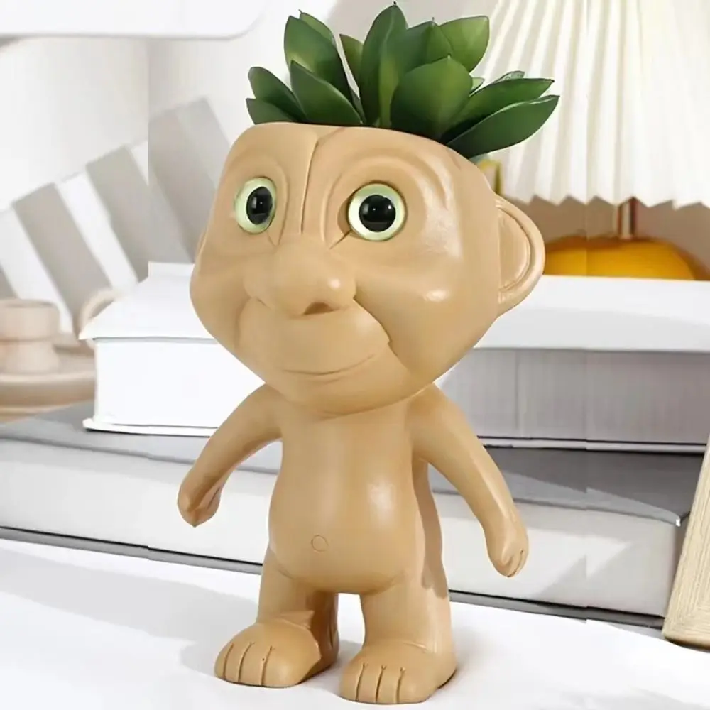 

Quirky Green Plant Flowerpot Abstract Creative Elf Vase Cute Handicraft Hydroponic Flower Holder Garden