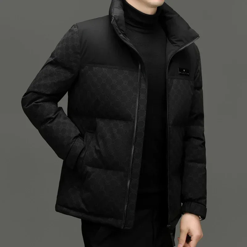 

COZOK Stand Collar Contrast Color Lightweight Down Jacket for Men Designer Clothes Men Duck Down Winter Jacket for Men Mens Coat