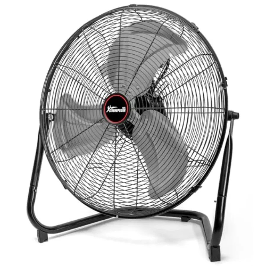 

20-дюймовый напольный/настенный вентилятор 2-в-1, высокопроизводительный, с 3 скоростями, двигателем 120 Вт, потоком воздуха 5000 CFM, для тяжелых условий эксплуатации, черный цвет