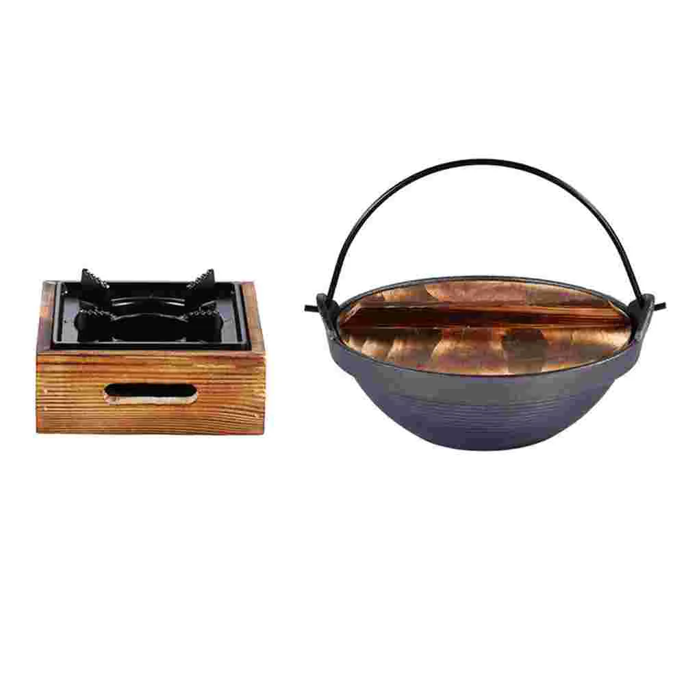 Sukiyaki Outdoor Picnic Cookware High Temperature Pot Saucepan Hanging Stewpan for Hone Iron Soup Mini Oven