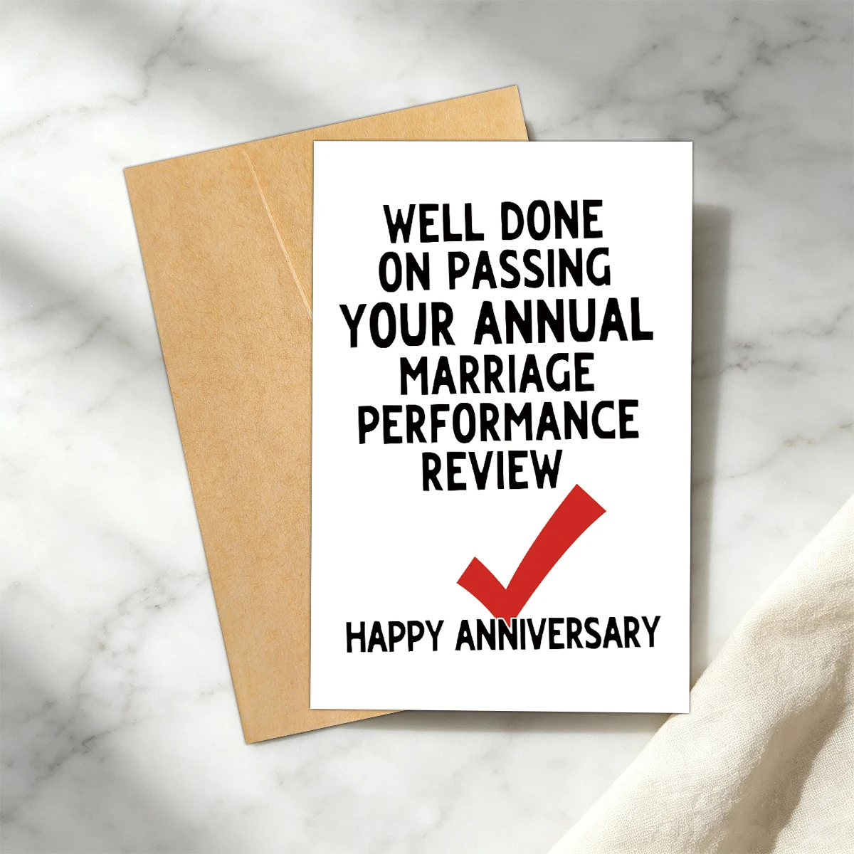 1pc Funny Marriage Anniversary Card For Husband Wife,Hilarious Greeting Card With Envelope,Anniversary Card For Couple Partners