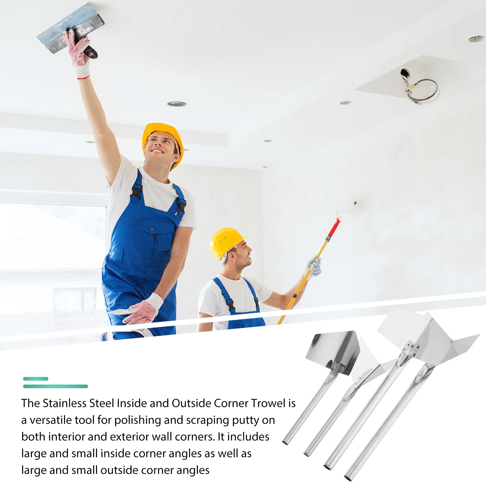 4Pcs Rounded Corner Drywall Tools Set Ideal for Plastering Edges Durable Handheld Trowel for Seamless Wall Finish