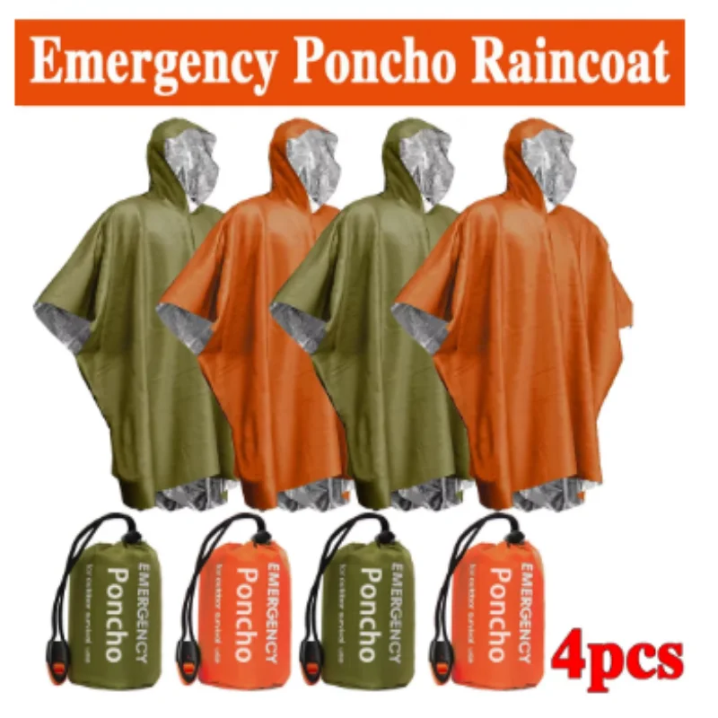 使い捨てアルミフィルム製サーマルレインポンチョ 防水緊急レイ - Emergency Poncho Rain のレビューと価格