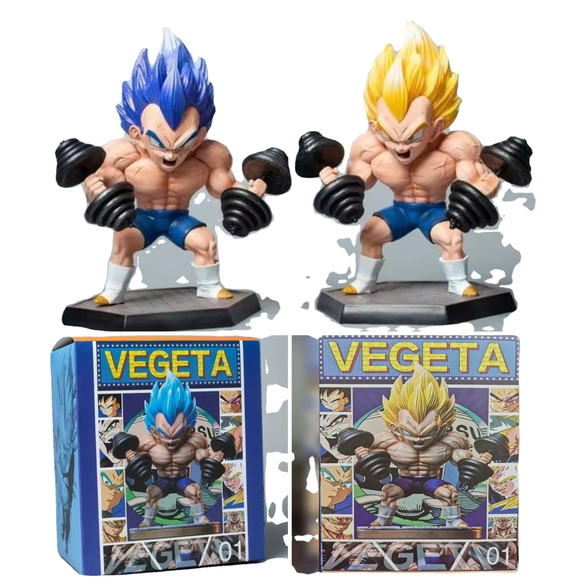 Dragon Ball Z Vegeta Son Gohan Goku Fitness Figure DBZ Muscle Man Model Bodybuilding Series Gym Anime Statue Figurine Toy