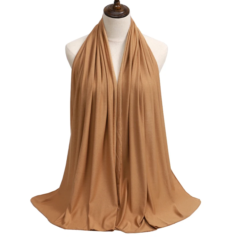 New Jersey Damen muslimischen Ramadan Mode Modal Baumwolle Jersey Hijab Damen hochwertige einfarbige weiche Hijab lange afrikanische Schal